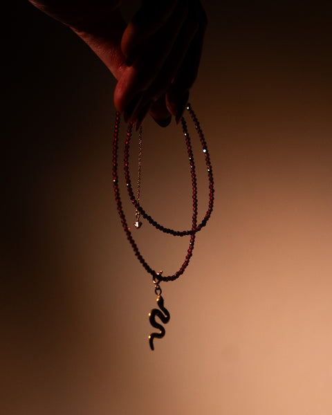 Full Garnet beaded Necklace