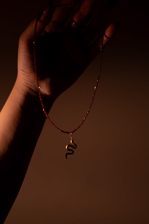 Full Garnet beaded Necklace