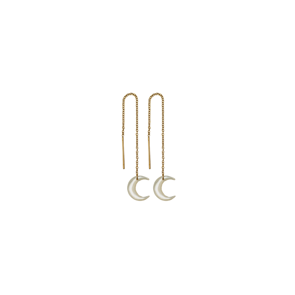 Gold Crescent Earring