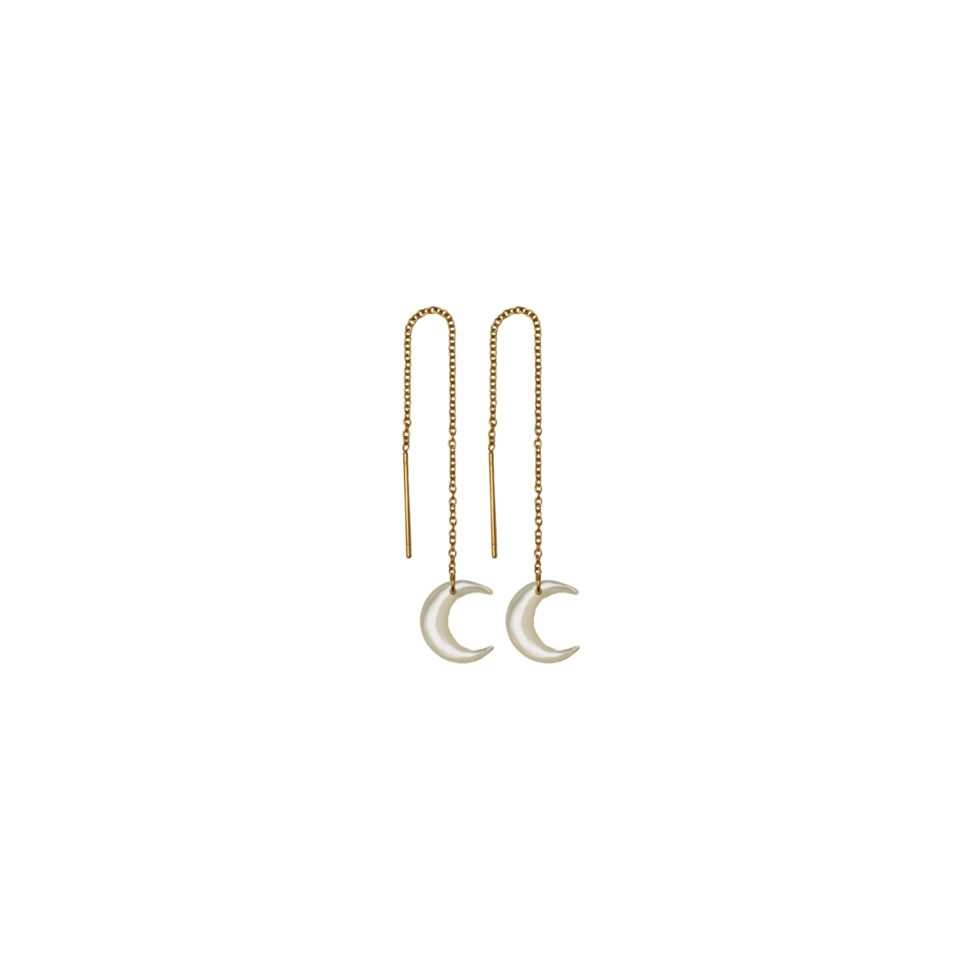 Gold Crescent Earring