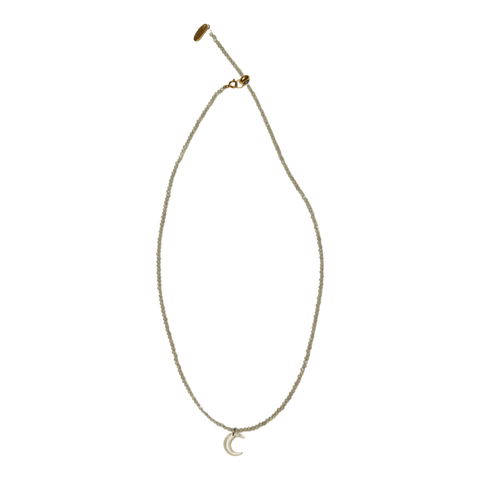 Labradorite Full Beaded Crescent Necklace