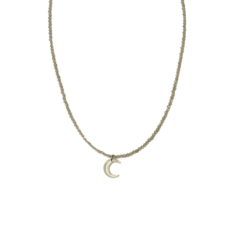 Labradorite Full Beaded Crescent Necklace