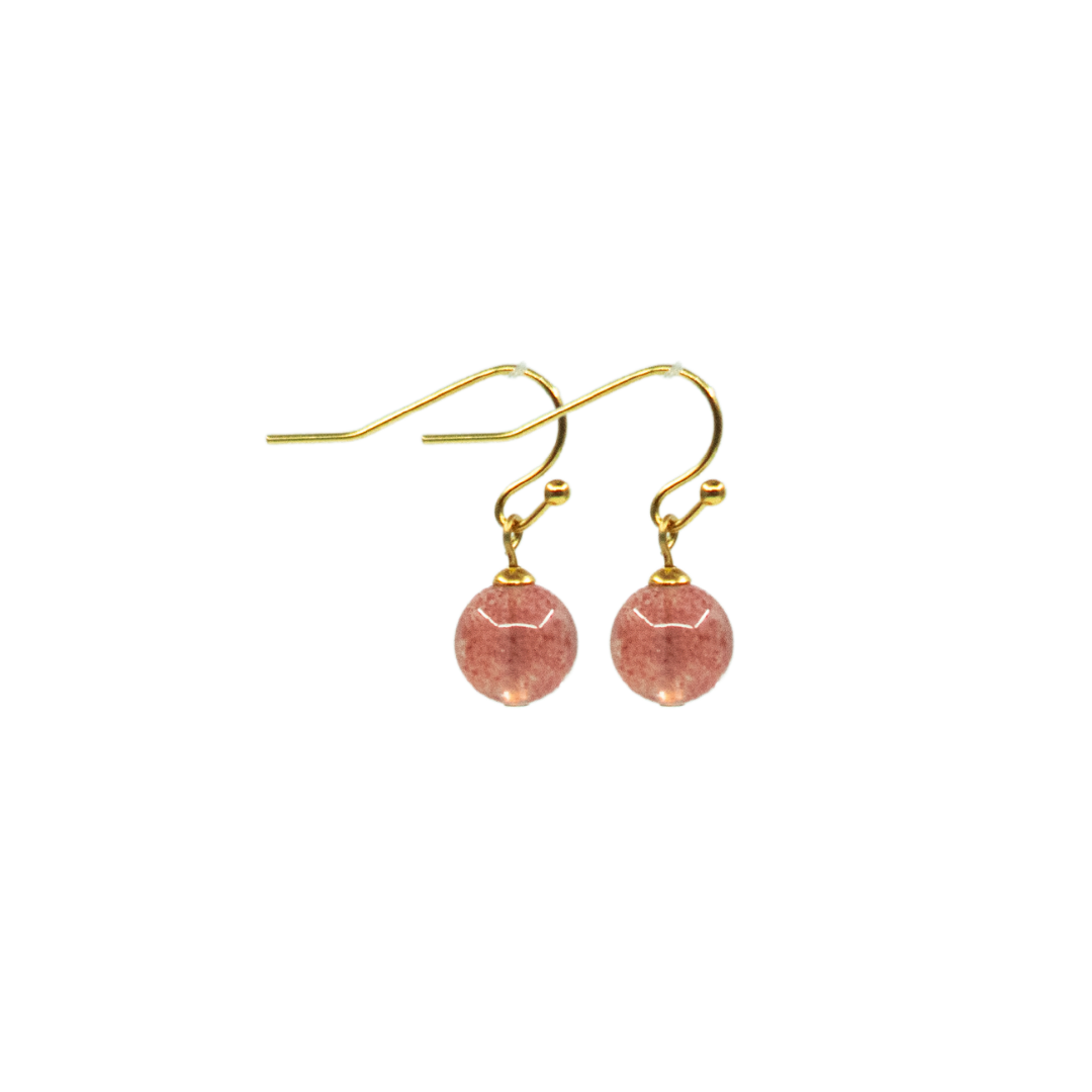 Strawberry Quartz Leyr Earring